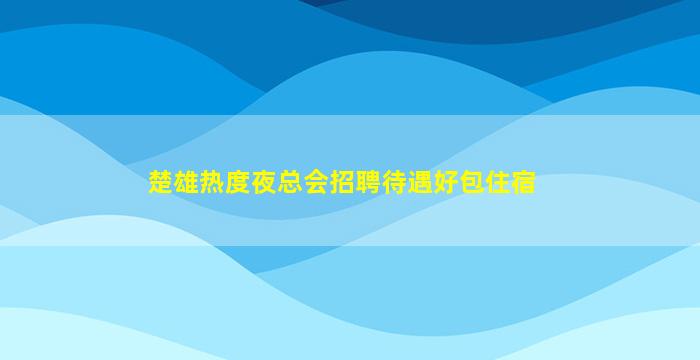 楚雄热度夜总会招聘待遇好包住宿
